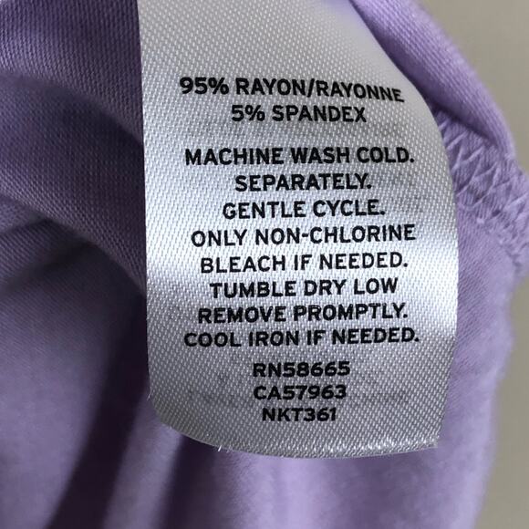 14th & Union Solid Purple Tank Top Small Ruched Sleeves Summer - Picture 5 of 5